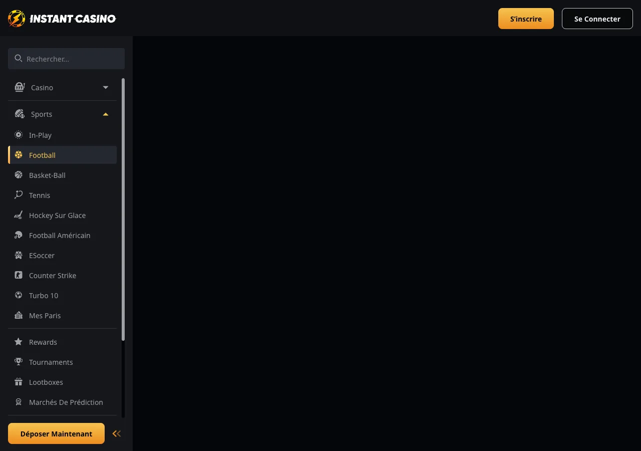 Page Paris Sportifs soccer Instant Casino